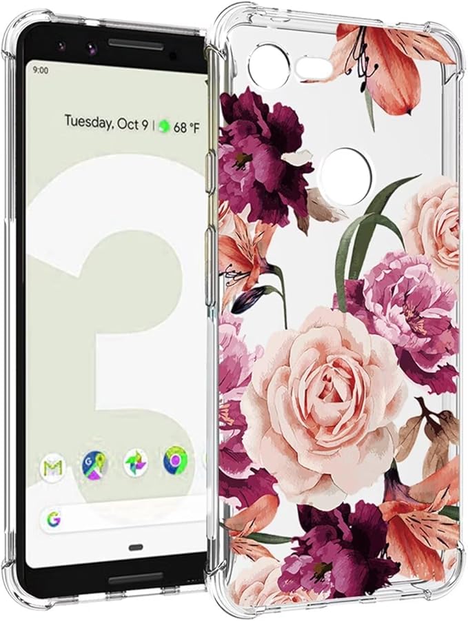 Jhxtech Phone Case for Pixel 3 XL Case, Google 3 XL G013C girls women, Slim Shockproof Clear