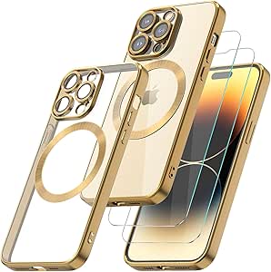 Giolus Clear for iPhone 14 Pro Max Case with MagSafe, Camera Protection and 2 Pack Screen Protector