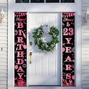 Job Lot of 34 x Happy 23rd Birthday Door Banner Hot Pink 23rd Birthday Party Decorations, 23rd Birthday Door