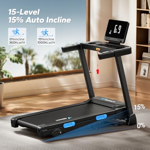MERACH Foldable Treadmill with 15% Auto Incline, Treadmills for Home Foldable