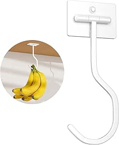 Job Lot of 11 x saffruff White Foldable Banana Hook Under Cabinet - Adhesive Banana Hanger, Banana Holder