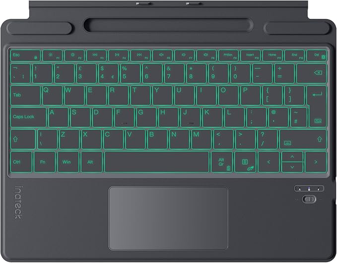 Inateck Surface Pro 9 Keyboard with Touchpad, Bluetooth 7-Color Backlight Keyboard with Pen