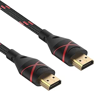 Job Lot of 99 x BLACK AND RED Rankie R1108P HDMI Cable, 4K Ready, 30AWG Nylon Braided, High-Speed HDTV Cable, Supports Ethernet, 3D, Audio 1.8 m, Red