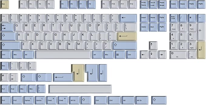 Dye Sublimation Keycaps | Cherry Profile for Custom Mechanical Keyboard | 139 Keys (Pegasso)