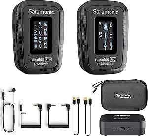 Saramonic Blink500 Pro B1, 2.4GHz Dual-Channel Wireless Lavalier Microphone for DSLR Video 