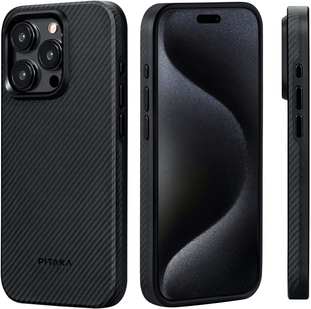 PITAKA All-around Protective Case Compatible with iPhone 15 Pro Max - Shockproof Full Protective case