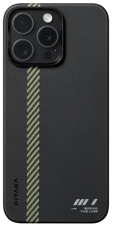 PITAKA Magnetic Case Compatible with iPhone 15 Pro Aramid Fibre Ultra Thin and Light Amber