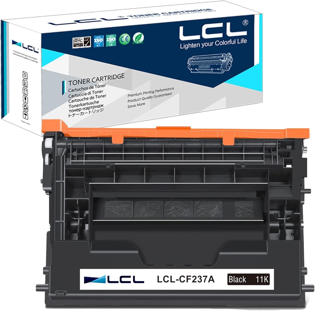 LCL Compatible Toner Cartridge 37A CF237A (1 Black) Replacement for HP LaserJet Enterprise M607n M60