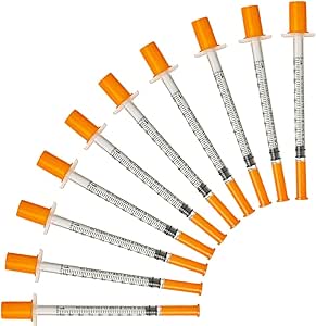 Job Lot of 50 x 10 Pcs 30G*8mm 1ml Dispensing Measuring Tool with Cap Plastic Syringes Multi-Purpose