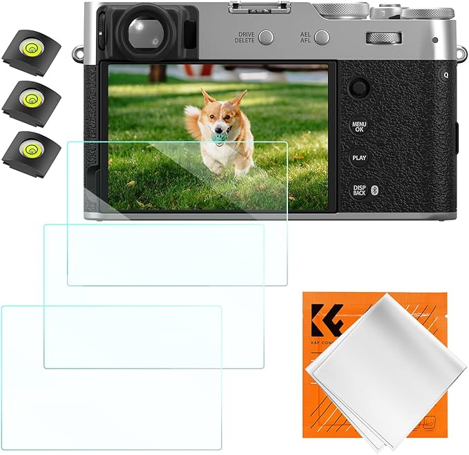 K&F CONCEPT 3-pack Screen Protector for Fujifilm X100VI, X100V, X-T4, 9H Explosion-proof 