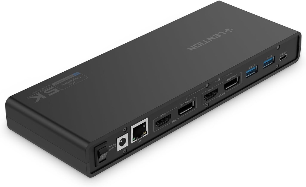 LENTION 5K USB C & USB A Docking Station with HDMI & DisplayPort Dual 4K Displays