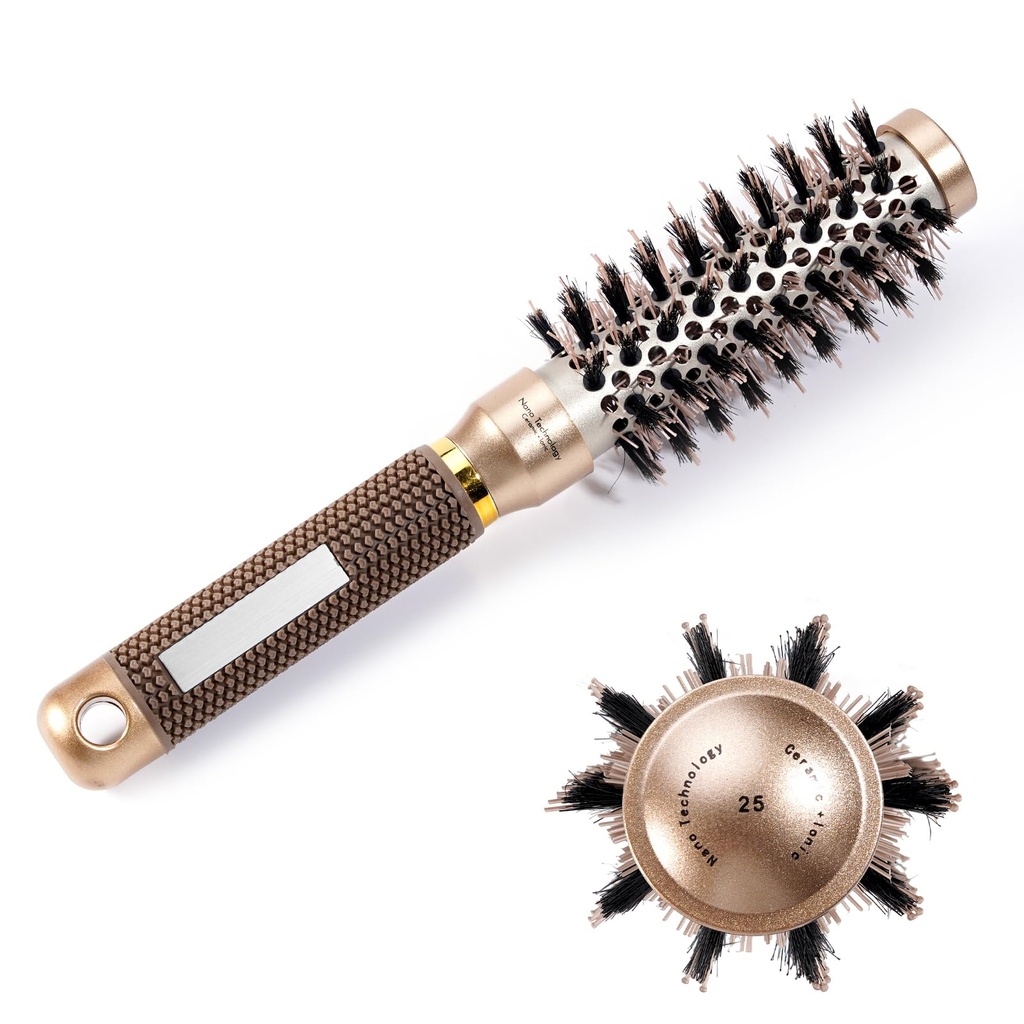 ZPTEE Round Hair Brush,Curly Hair Brush,Nano Thermal Ceramic & Ionic Tech Round Brush with