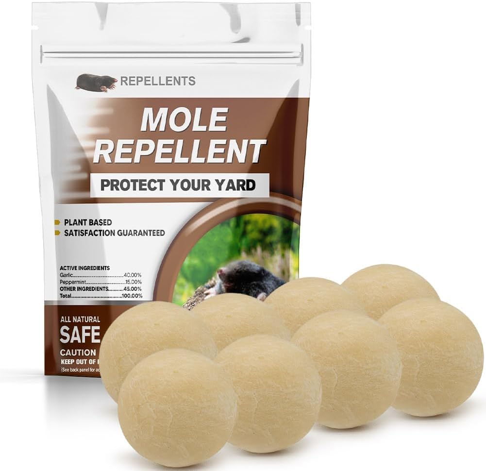 WENQHL Mole Repellent Ultrasonic, Gopher Repellent, Effective Moles Deterrent for Lawn, Nat