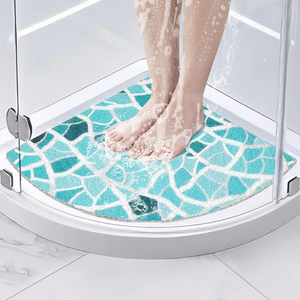 Extra Long Shower Mat Non Slip Anti Mould, 100 x 40 cm Large Loofah Shower Mats for Inside