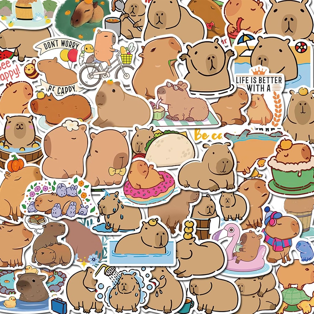 50Pcs Capybara Stickers for Kids, Personalized Cute Capybara Kids Stickers for Water Bottle