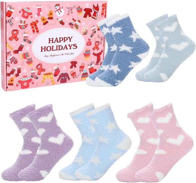 Suffolly Christmas -5 pairs of socks + 1 gift box (Style D)