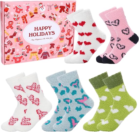 Suffolly Christmas -5 pairs of socks + 1 gift box (Style A)