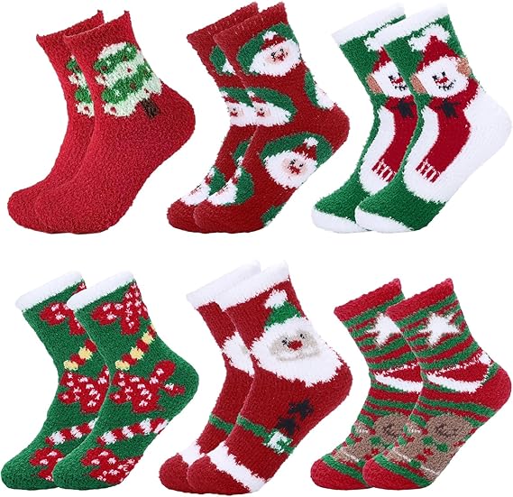 Suffolly Christmas -5 pairs of socks + 1 gift box (Style E)