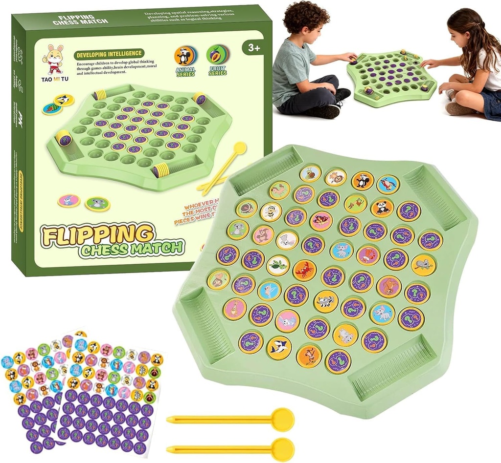 Magnetic Chess Game,Flip Match Board Games - Intellectual Memory Flip Matching Game 