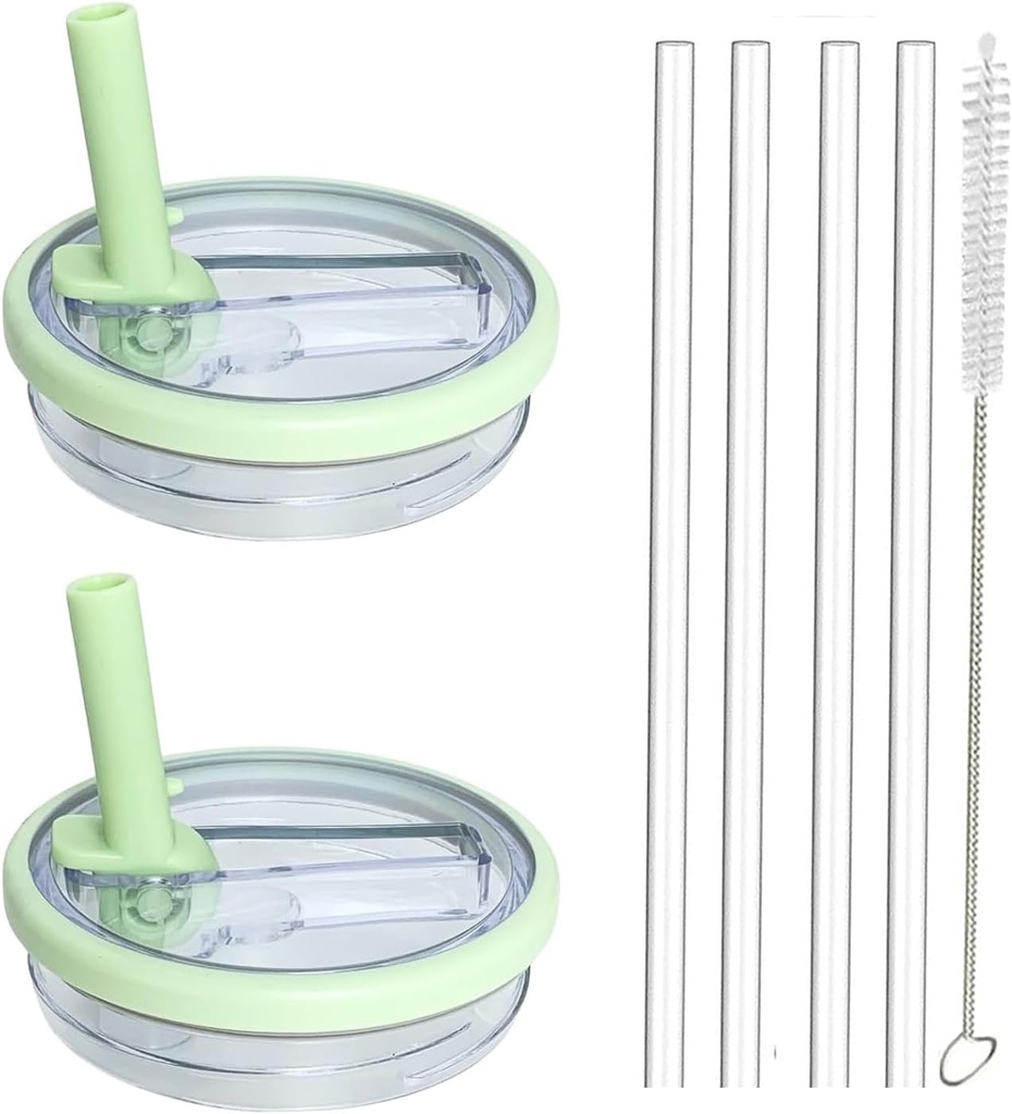 2 Pack 30 oz Tumbler Flip Straw Lid Replacement fit for Stanley IceFlow 0.89L, Spill Proof