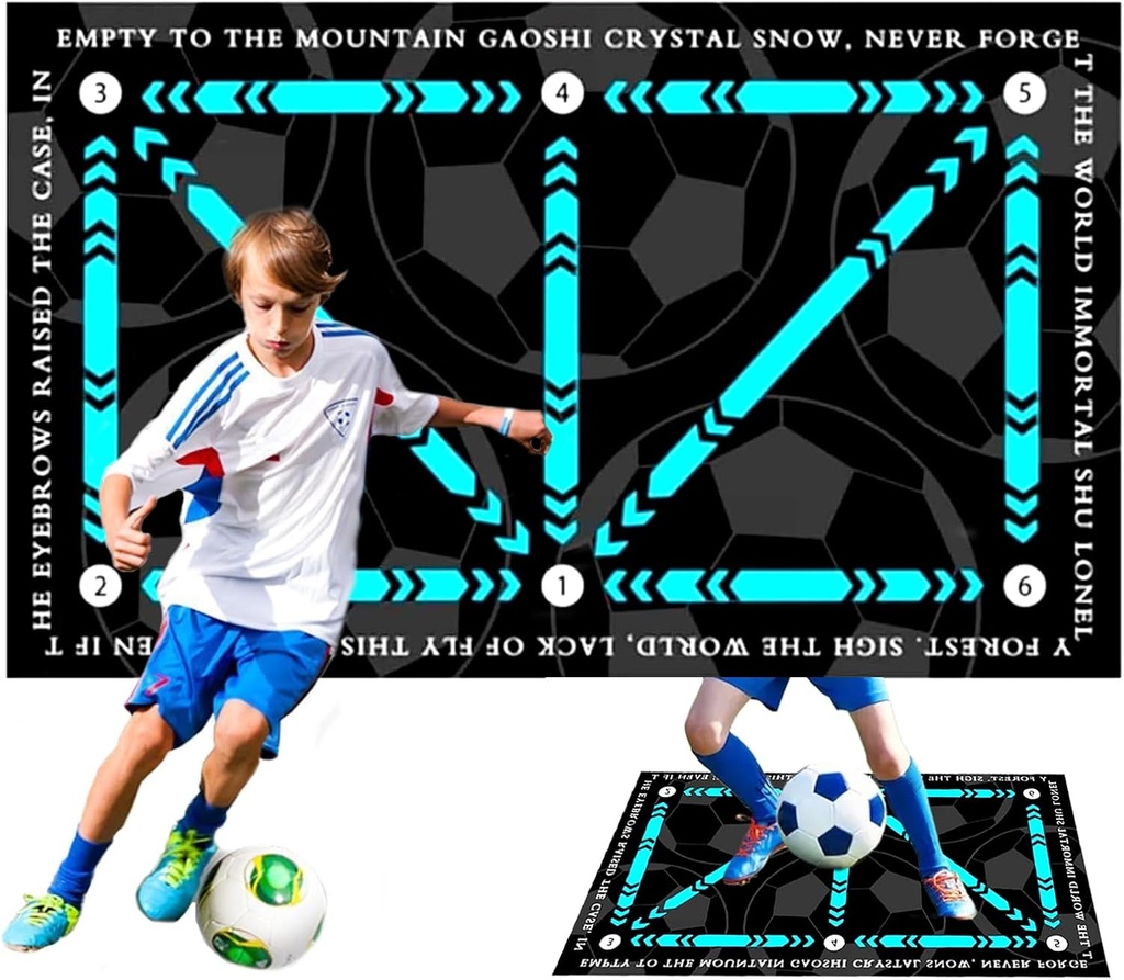 Football Training Mat, 2025 New Soccer Mastery Skills XL Mat 90x60cm, Non-Slip Football Mas