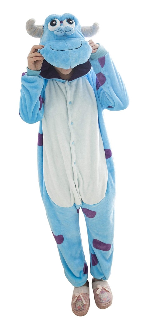 FunnyCos Adult Onesie Animal Pajamas Unisex Halloween Cosplay Costume Loungewear Sullivan M