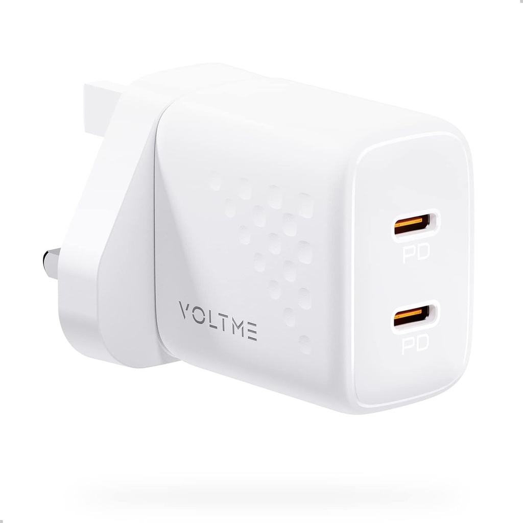VOLTME USB C Plug 2-pack white, Type C Plug 20W, Multi USB Plug Fast Charger Plug PD 3.0 US