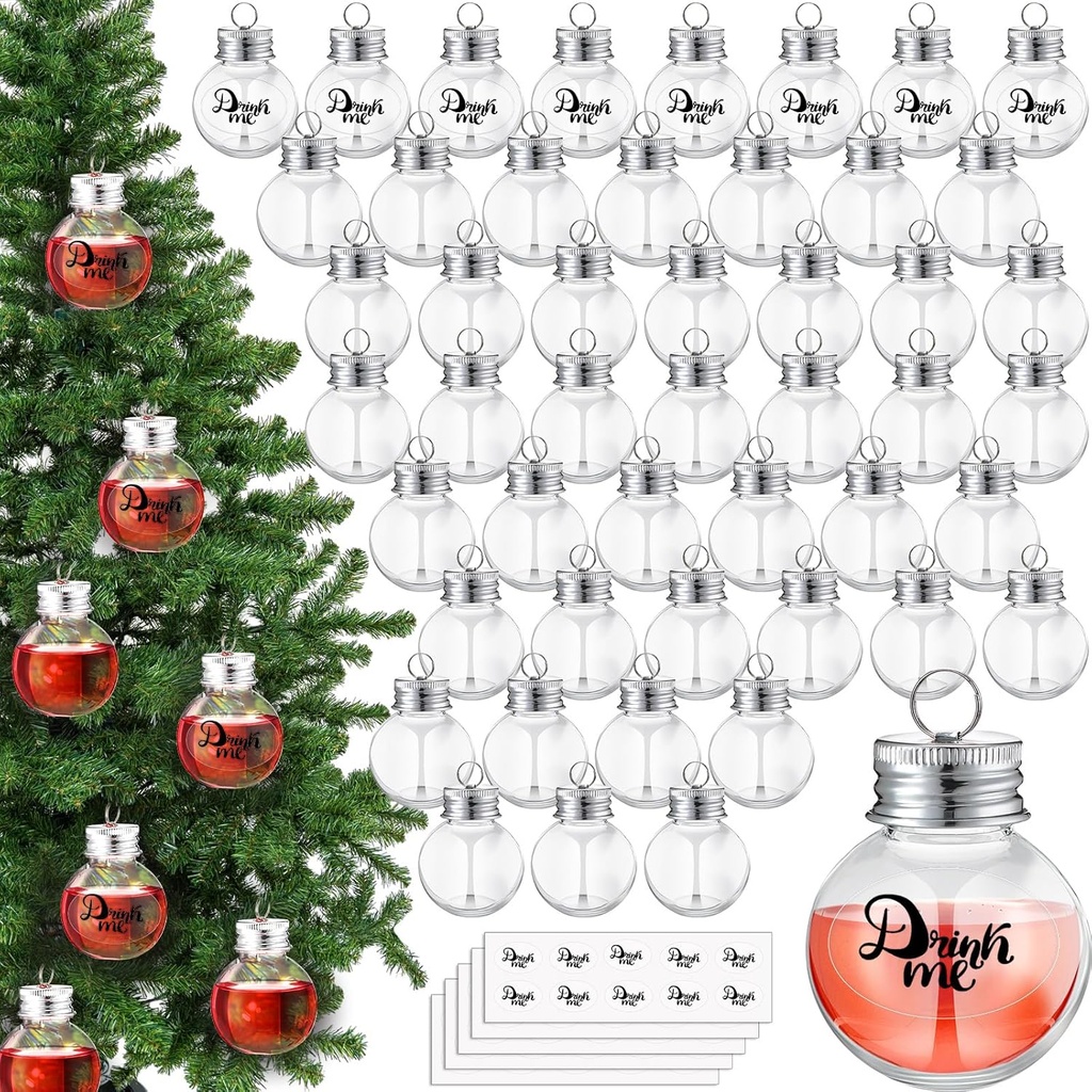 Patelai Christmas Clear Plastic Ornaments Balls Fillable Tree Ornaments Plastic Christmas H