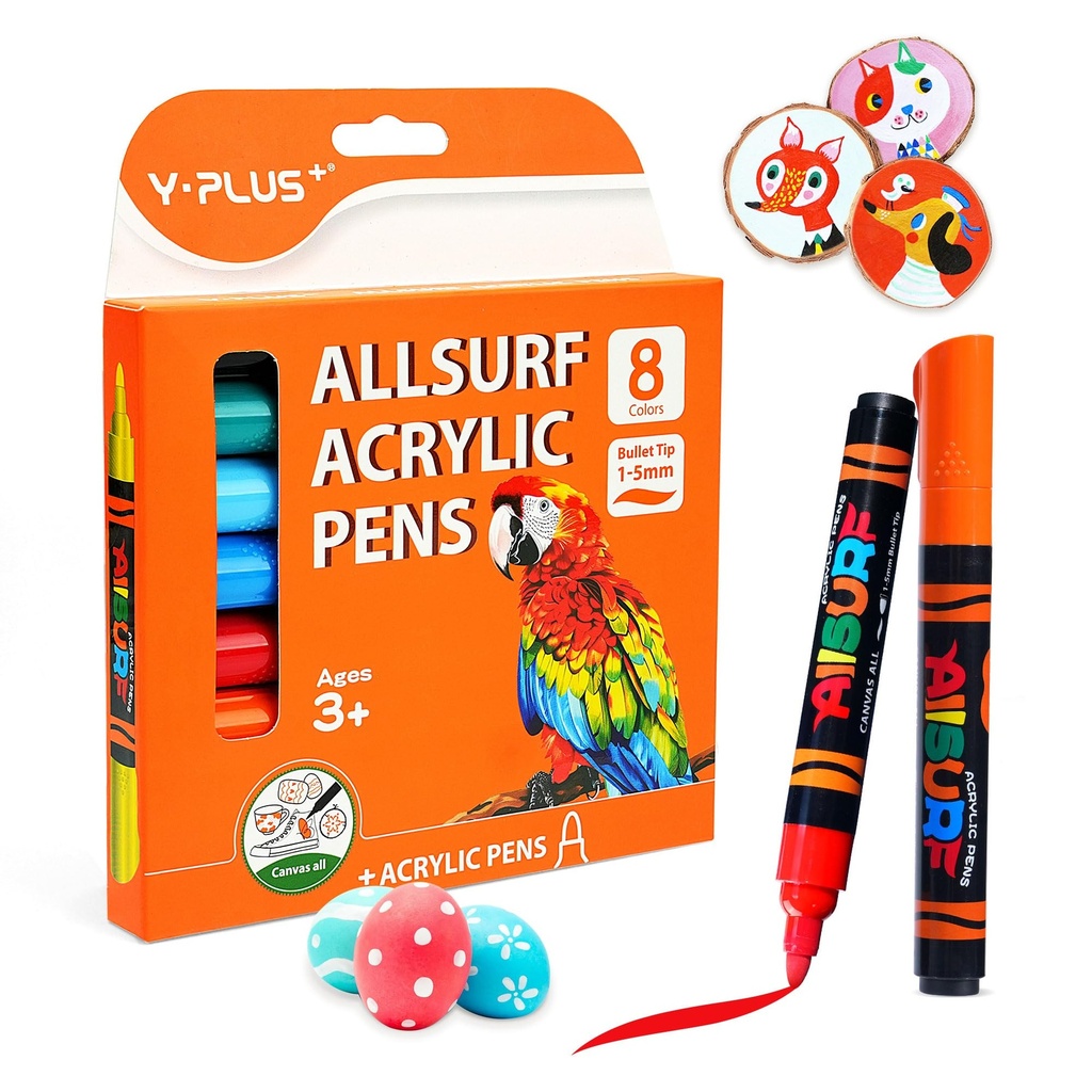 YPLUS Acrylic Paint Pens for Kids, 3X Capacity Permanent Fabric Markers Waterproof, Acrylic