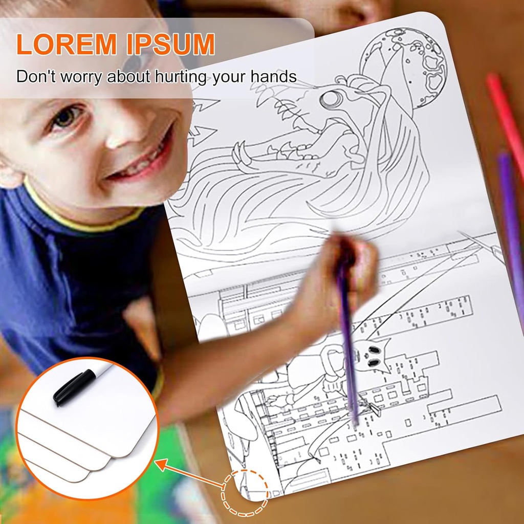 POERMA Small Whiteboard A4, 10 Pack Dry Erase Mini Whiteboard 21 x 30 cm, Durable Portable
