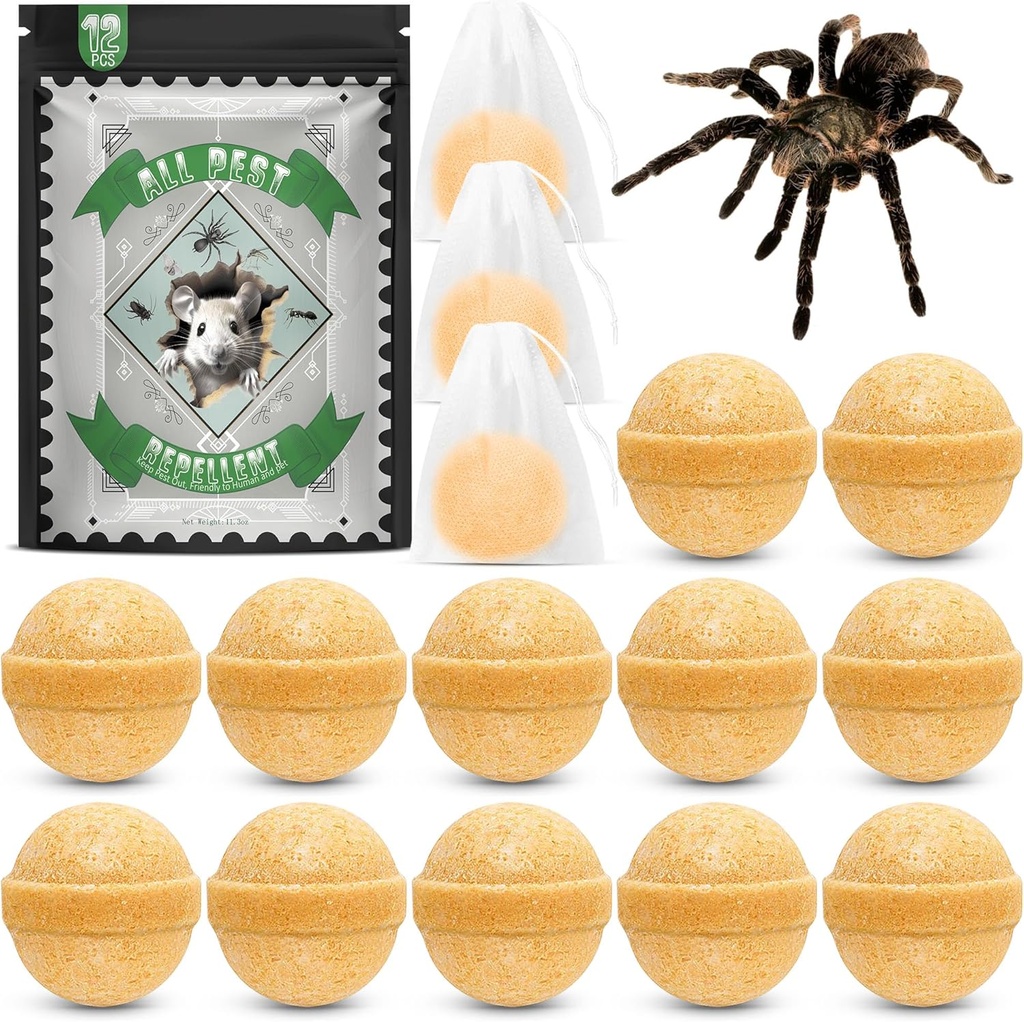 Peppermint Oil Spider Repellent -12 pcs Spider Deterrent Indoor Outdoor with Textile Pouch