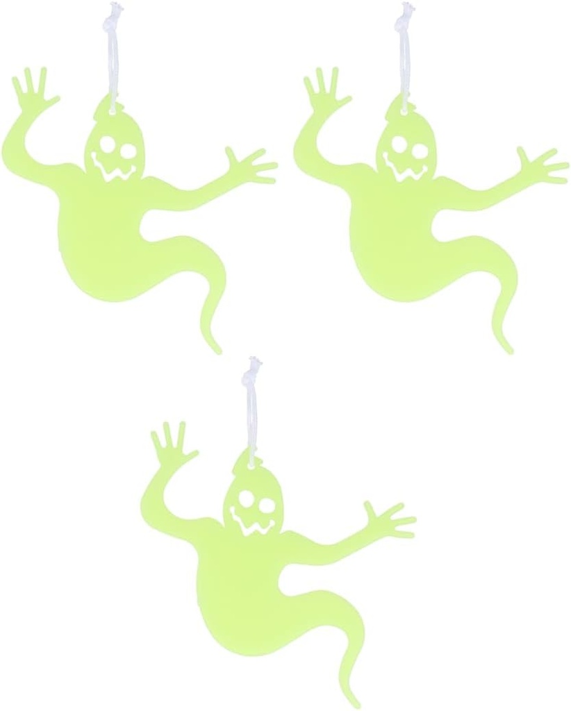 HENBRANDT Single Pack of 3 Glow in the Dark Hanging Ghosts Haunted House Decoration