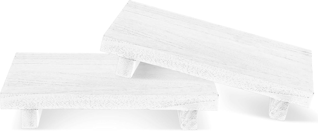 MEIDIV 2 Pack Wooden Display Stand, 23x15x3.8CM Wooden Riser, Wood Trays for Display