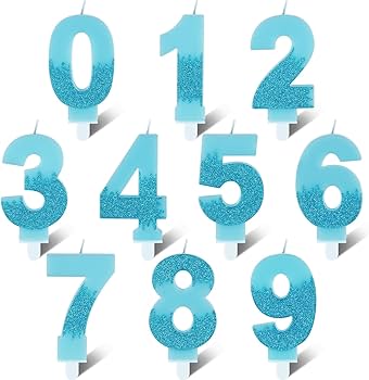 Blue 17th Birthday Candles, Blue Number 17 Candles Frozen Cake Decorations, Blue Frozen