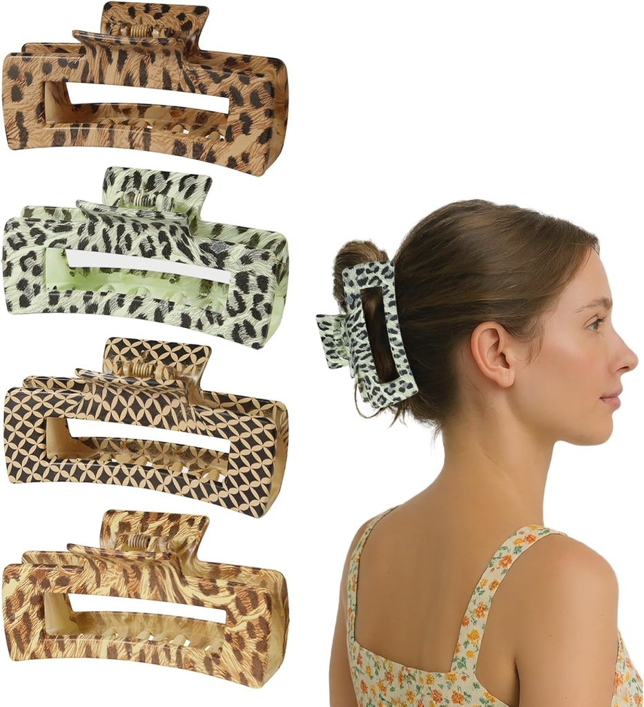 AmiCera 4pcs Hair Claw Clips, Large Claw Clips for Thick/Thin Hair Claw Clip for Women Girls