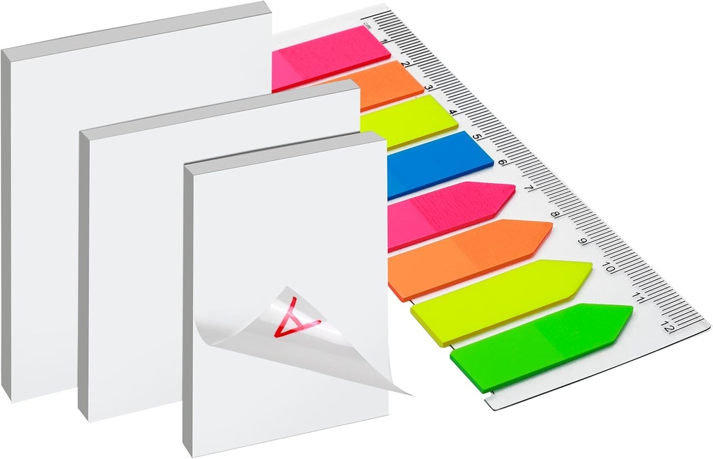 LEOBRO Transparent Sticky Notes 310PCS, Clear Self-Stick Note Pads 3 Sizes 150PCS