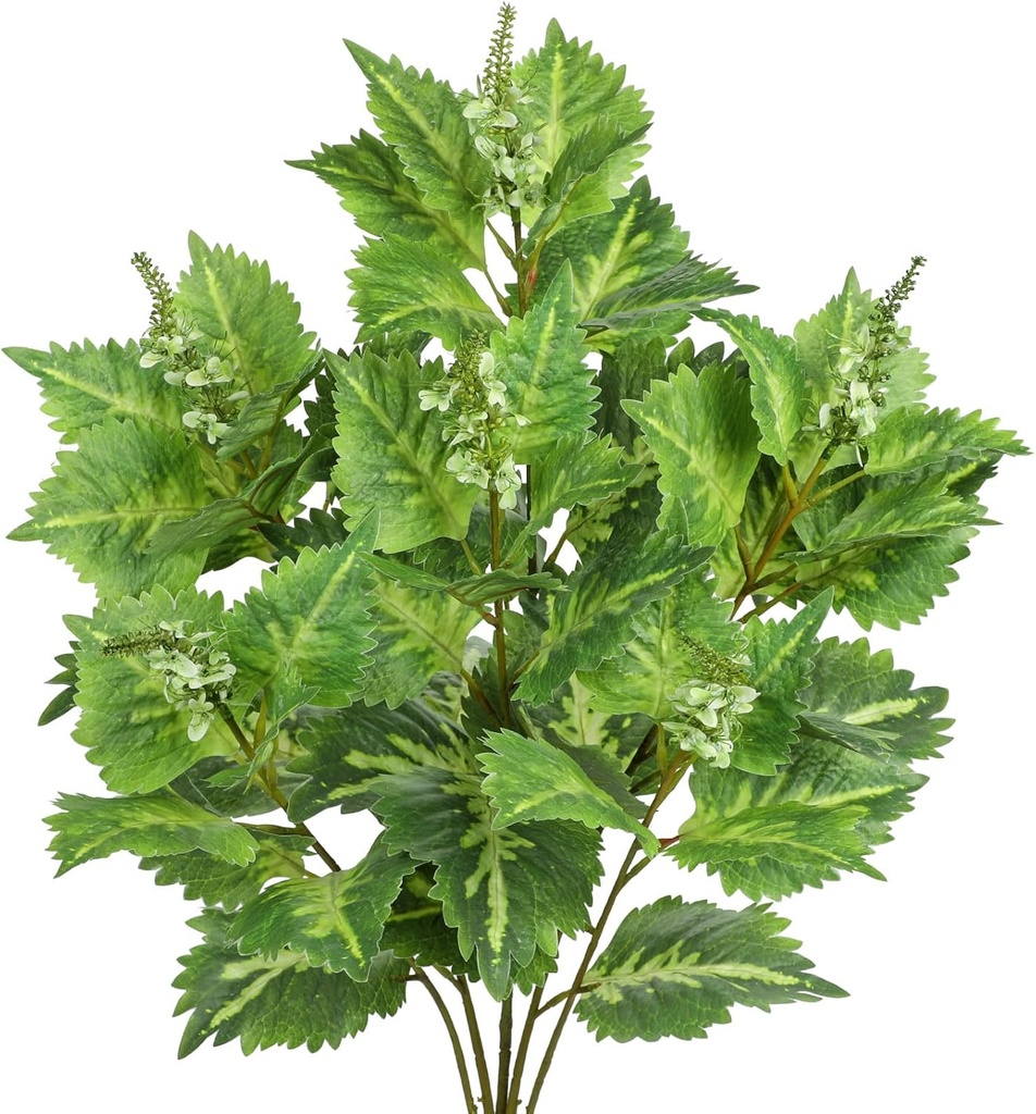 3Pcs Artificial Greenery Stems 35.4" Tall Faux Green Perilla Branches for Vase Fillers