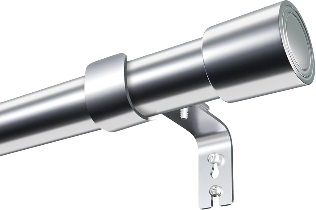 Venwemong Curtain Pole with Brackets & Cap Finials Extendable Curtain Rods for Windows