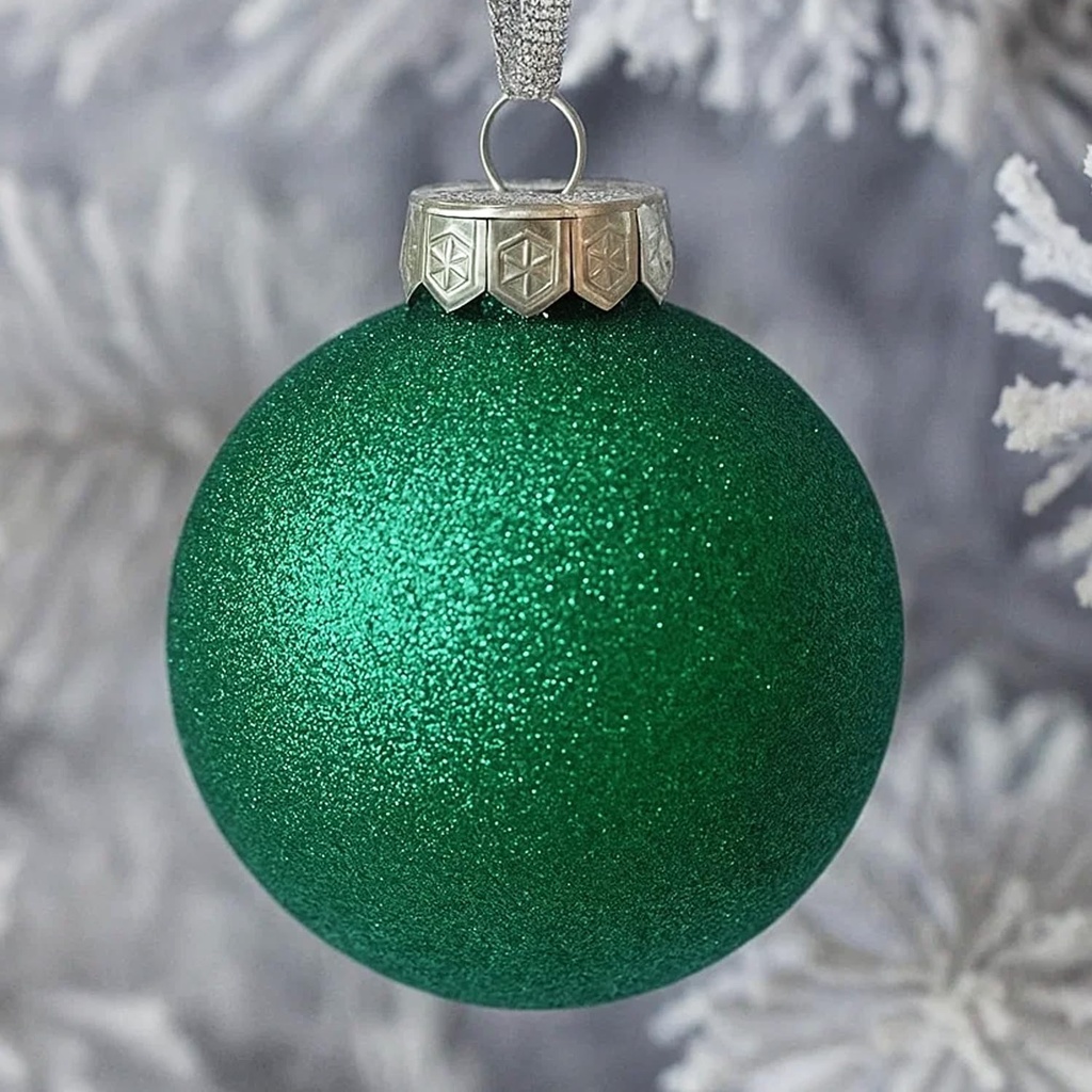 SLEETLY Green Baubles for Christmas Tree Decorations, Shatterproof Plastic 60mm and 80mm 