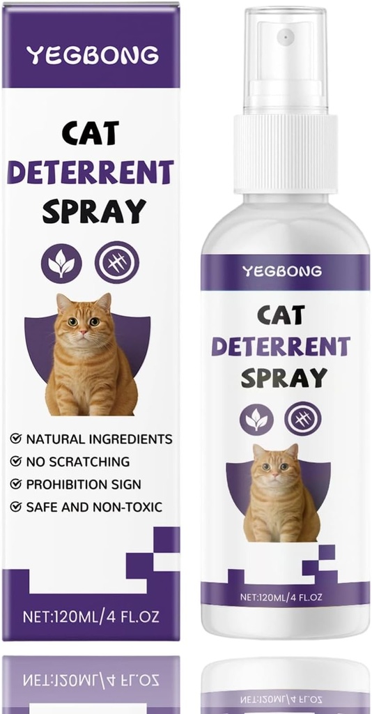 Briocht Cat Repellent Spray 120ML - Indoor & Outdoor Safe, No Stain Formula