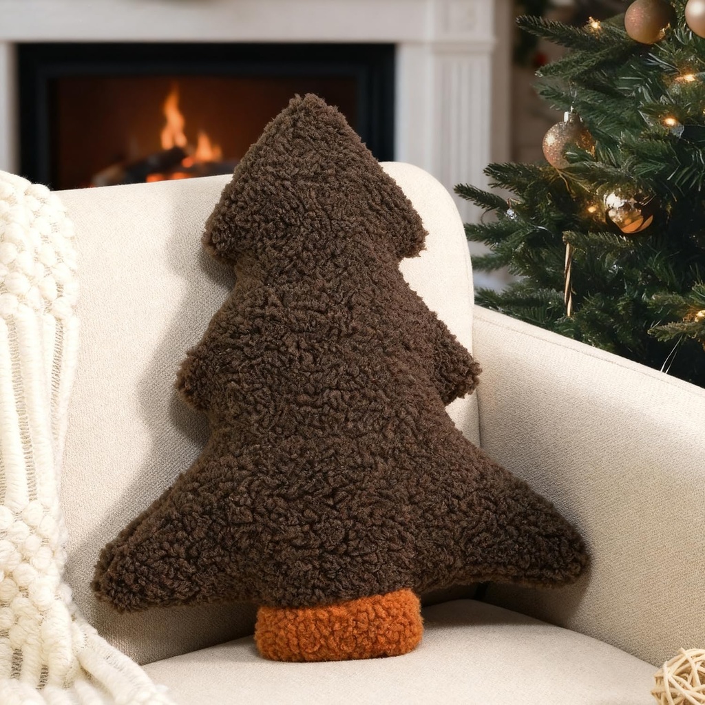 Miaikoe Christmas Pillows, Decorative Christmas Tree Cushion Stuffed Tree Shaped Plush Pill