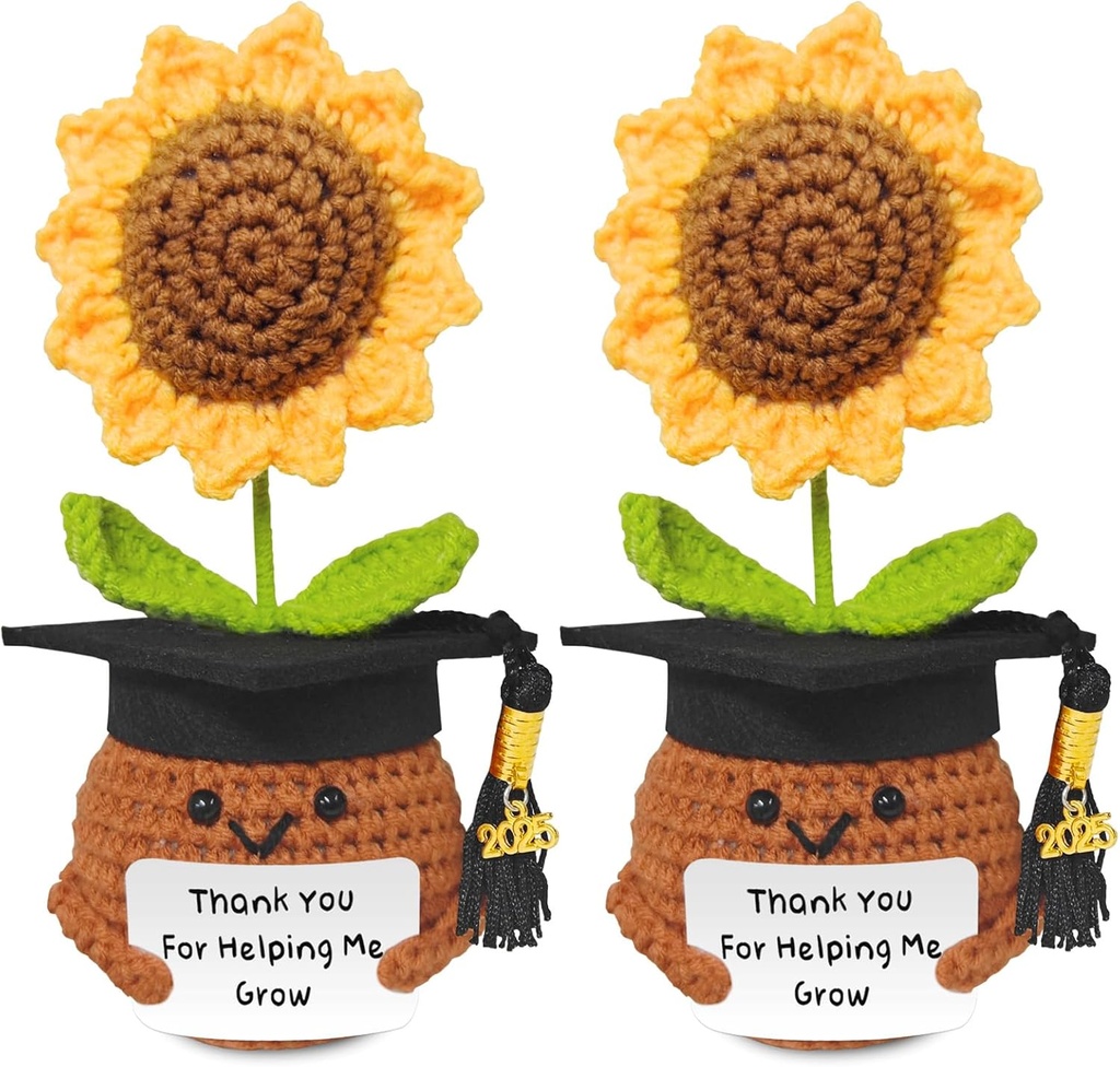 Teacher Gifts from Students, Handmade Crochet Sunflower,Thank You for Helping Me Grow Nurse
