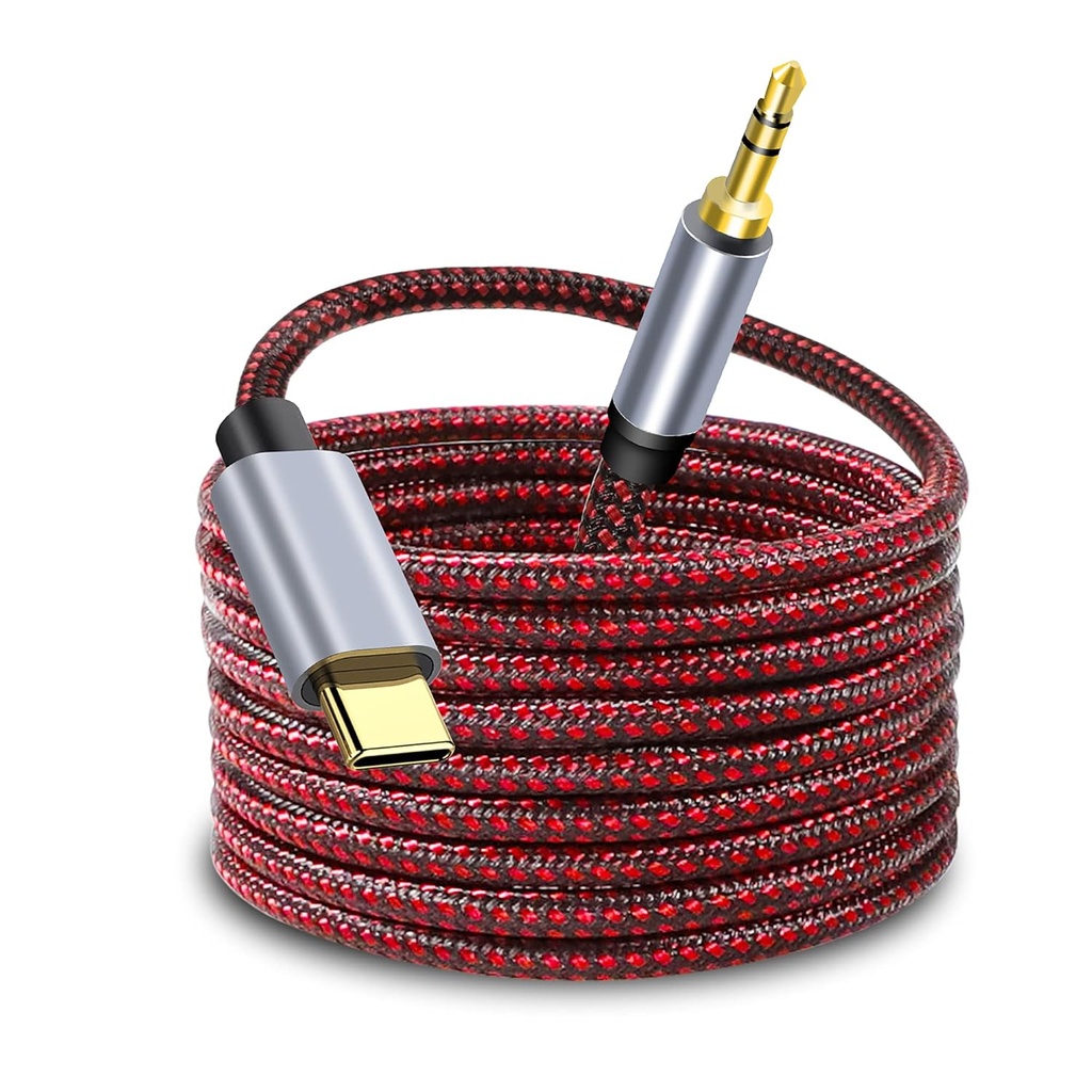 USB C to 3.5mm Audio Aux Cable 3m, Type C Adapter to 3.5mm Headphone Stereo Cord Car for Sa