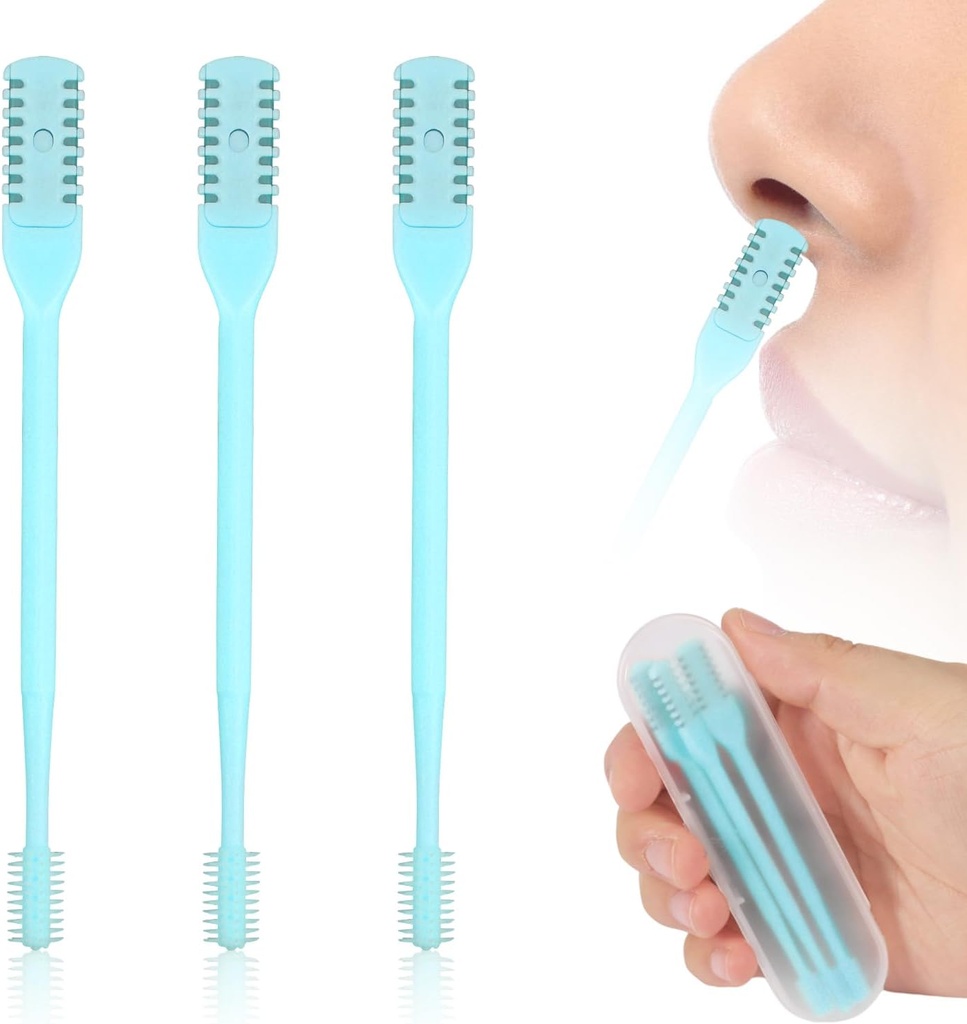 3pcs 2 in 1 Nose Trimmer, Double Sided Nose Cleaner 360 Degrees Rotating Nasal Cutter Clipp