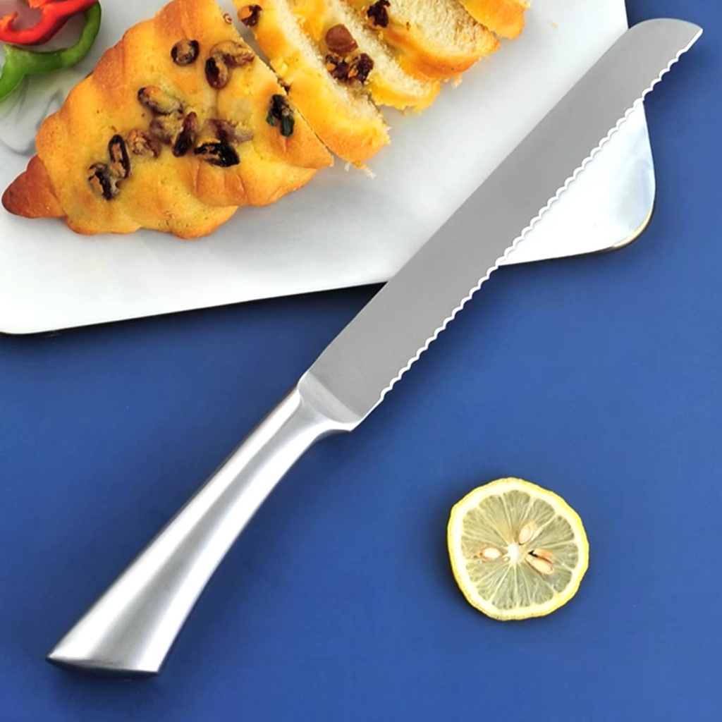 Tumtanm Serrated Bread Knife, Stainless Steel Bread Slicers for Homemade Bread, 8-Inch