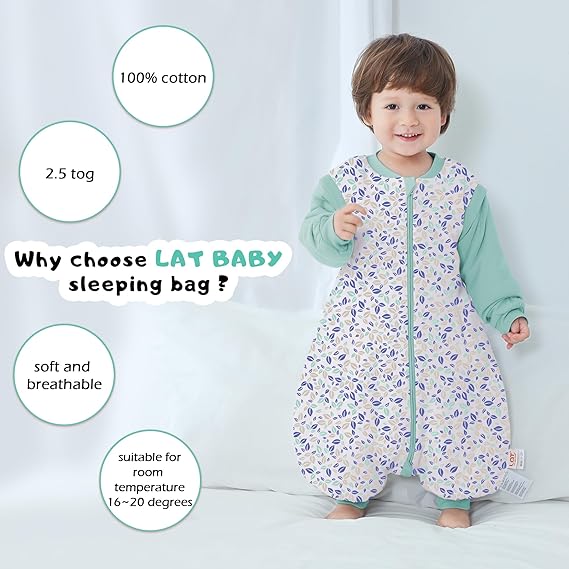LAT LEE AND TOWN Baby Sleeping Bag Baby Sleep Sack Split Leg with Removable Sleeves