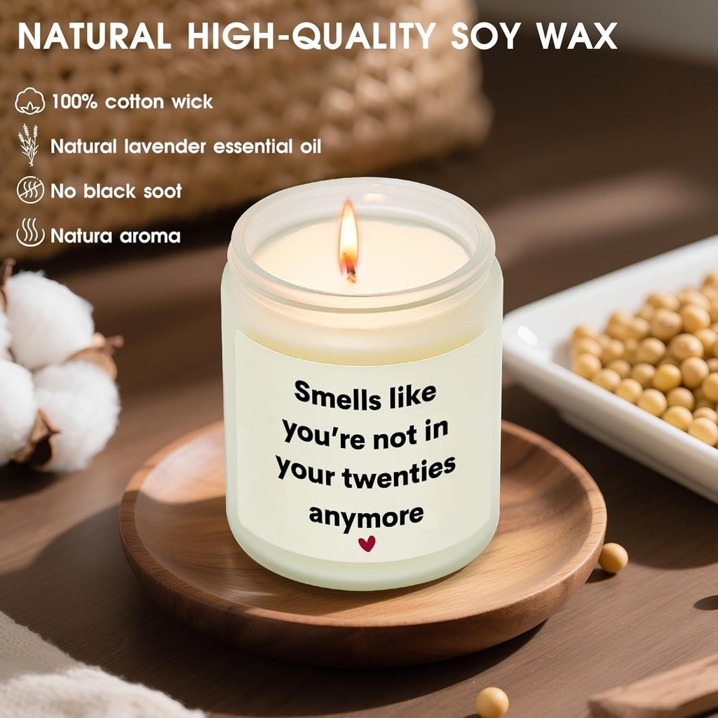 30th Birthday Gifts for Women Men, Handmade Lavender Candle