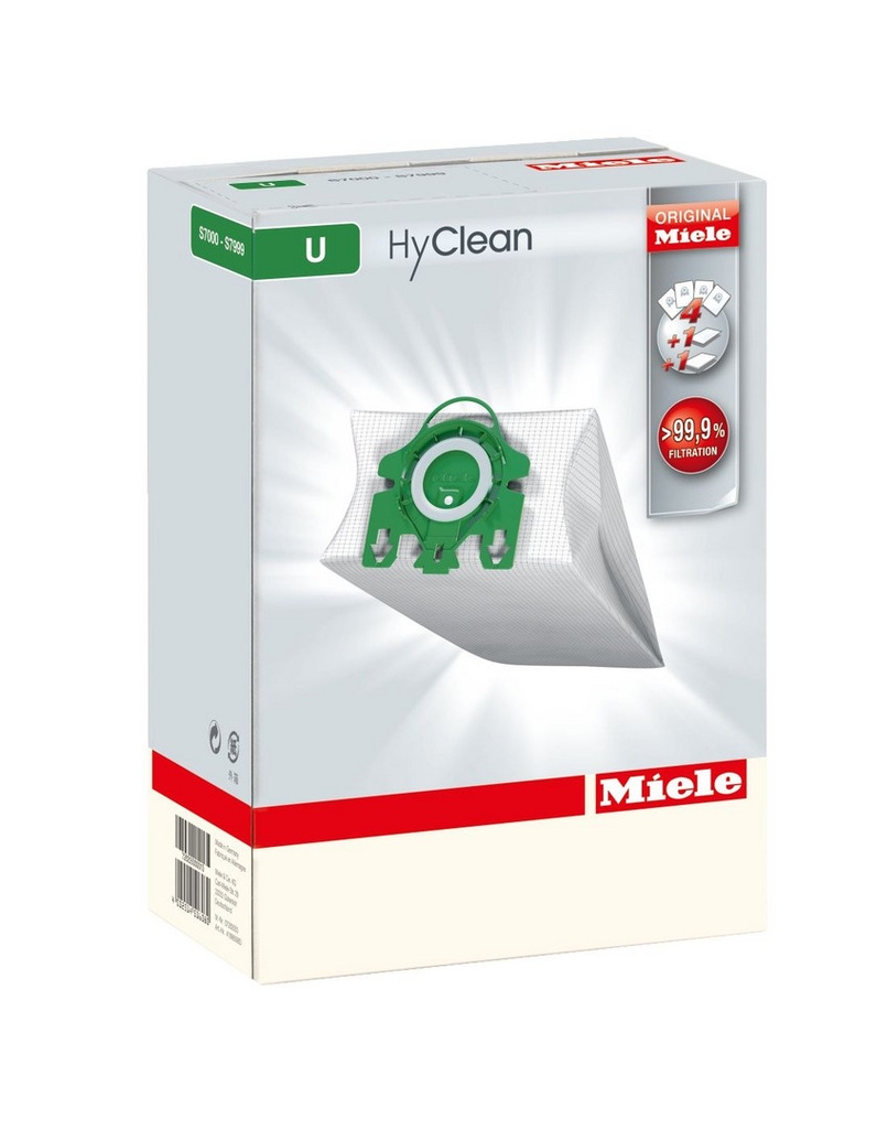 Miele Dustbags HyClean 3D Efficiency U - Dynamic U1, S7 - 4 Pack & 2 Filters