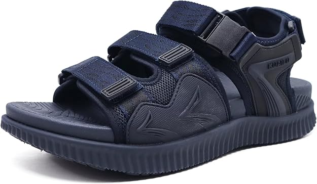 KuaiLu Mens Hiking Sandals with Arch Support Orthotic Walking - UK 12
