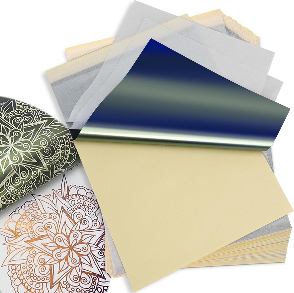 55 Sheet Tattoo Transfer Paper, Thermal Stencil Paper for Tattooing Transfer Kit, 4 Layers